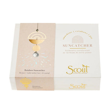 the rectangular gift box that the rainbow suncatcher is packaged in