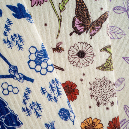 Swedish Dish Cloth 3 pack - MIxed Prints