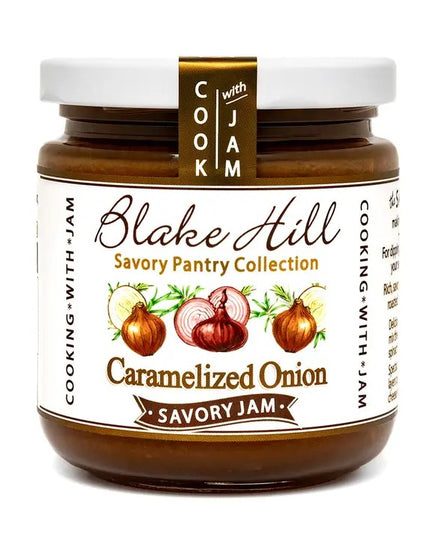 Jar of Blake Hill Caramelized Onion Savory Jam on a white background