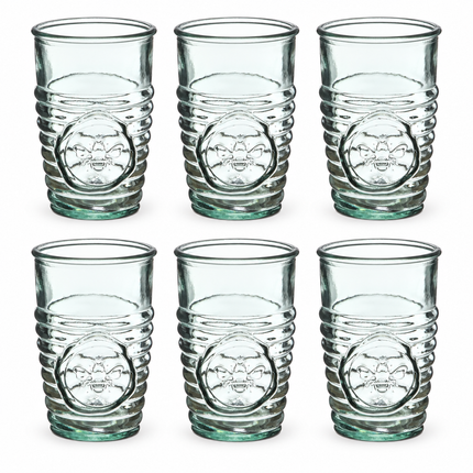 Vintage-Inspired Bee Drinking Glasses – Set of 6 (11 oz.)