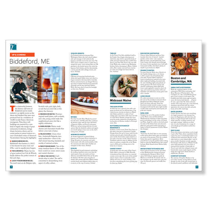interior age of the Where to Eat guide highlighting Biddeford, Maine