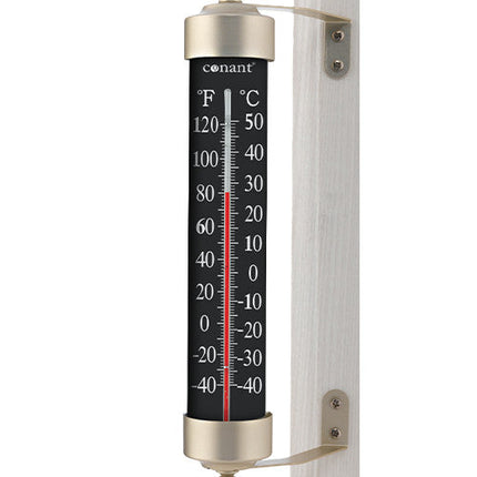 Grande View 12" Thermometer - Satin Nickel (high contrast black)