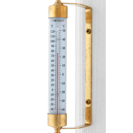 Indoor/Outdoor 7" Thermometer - Living Finish Brass