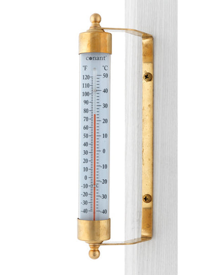 Indoor/Outdoor 7" Thermometer - Living Finish Brass
