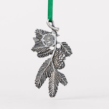 the back of the bird on a bough pewter ornament