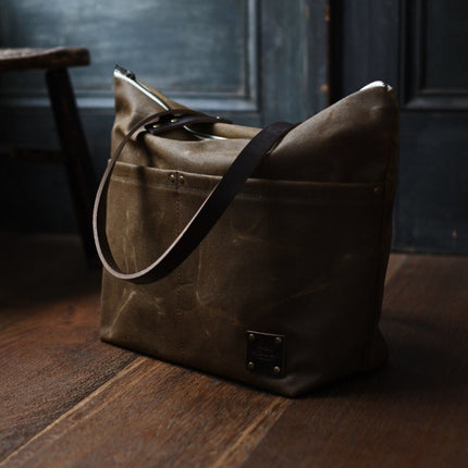 The Medium Zip Tote - Waxed Canvas Bag