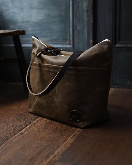 The Medium Zip Tote - Waxed Canvas Bag