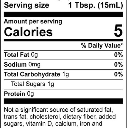 Nutrition facts for the 19.53 Apple Cider Vinegar