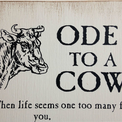 Almanac Wooden Sign - Ode to a Cow