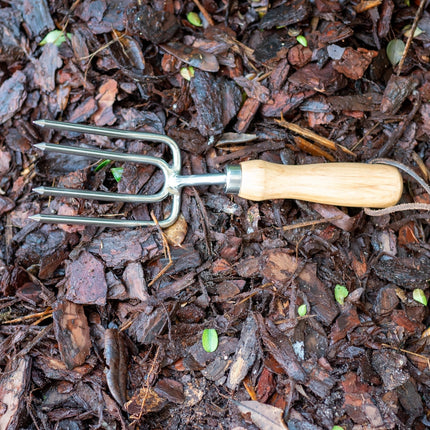 Round Tine Fork with Birch Handle