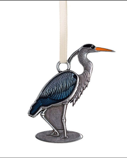 Blue Heron Pewter Ornament