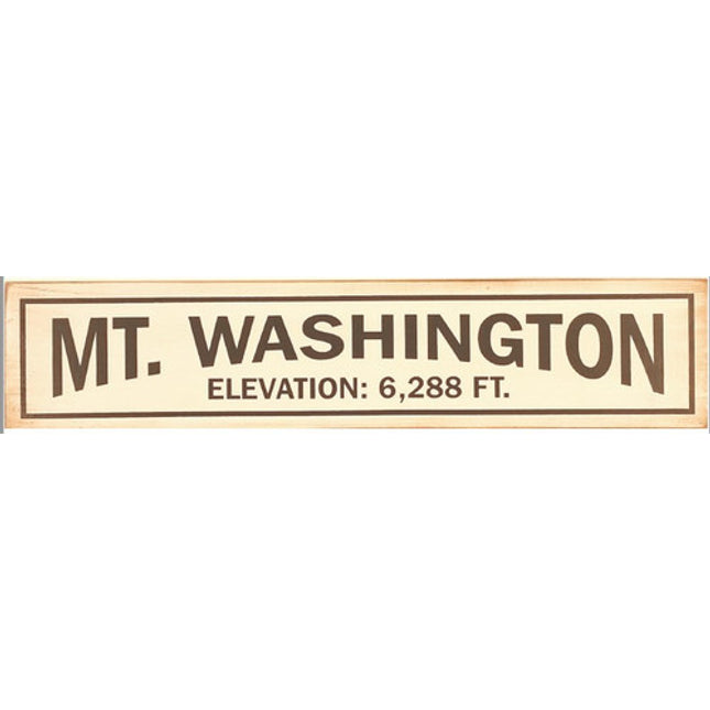 Mt. Washington Elevation Wooden Sign