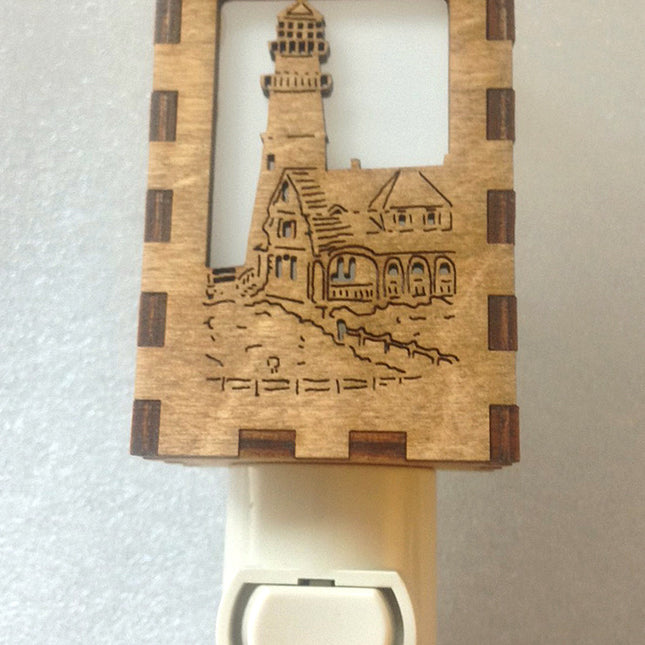 Portland Head Lighthouse Wooden Night Light