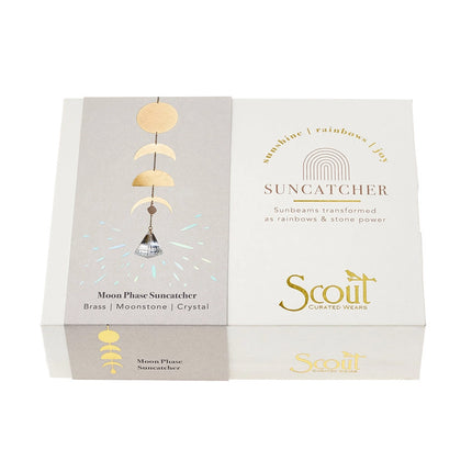 the rectangular gift box that the moon phase suncatcher is packaged in
