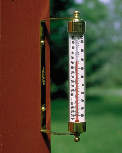 Indoor/Outdoor 7" Thermometer - Living Finish Brass