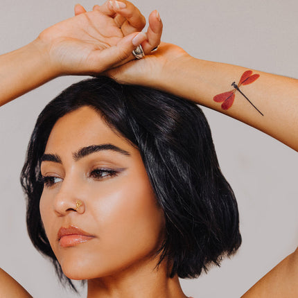 Amber Damsel Temporary Tattoo Pair