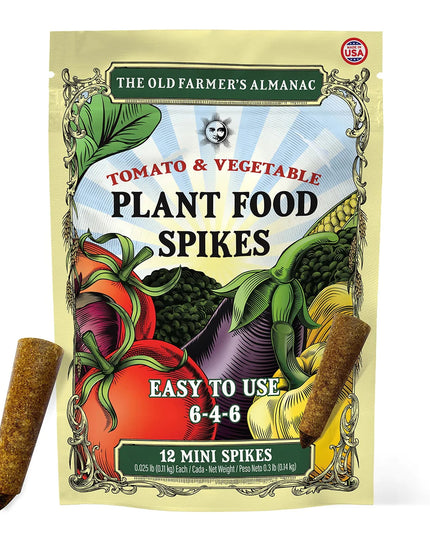 The Old Farmer's Almanac Tomato & Vegetable 6-4-6 Plant Food Spikes (12 Mini Spikes)