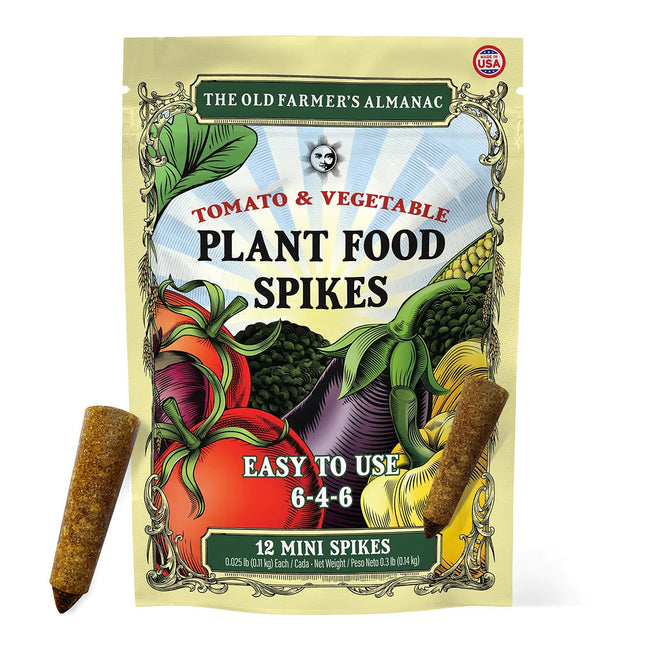 The Old Farmer's Almanac Tomato & Vegetable 6-4-6 Plant Food Spikes (12 Mini Spikes)