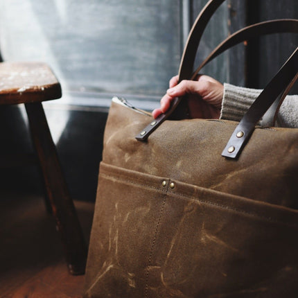The Medium Zip Tote - Waxed Canvas Bag