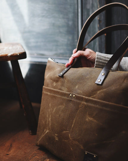 The Medium Zip Tote - Waxed Canvas Bag